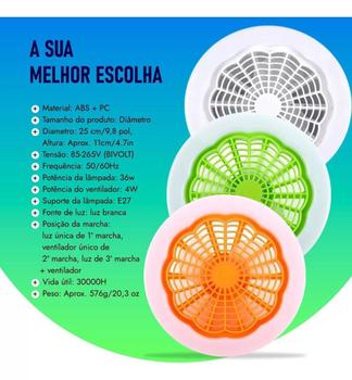 Imagem de Ventilador Lâmpada De Teto: Iluminação Led E E27 30W