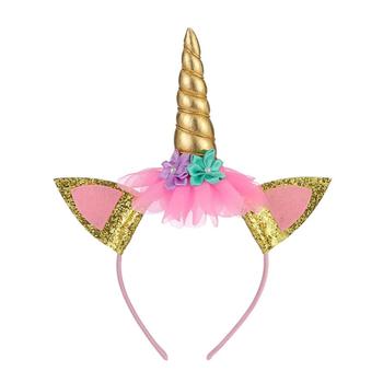 Imagem de Vestido de Unicornio  rosa  com asinha e tiara 3/4 anos