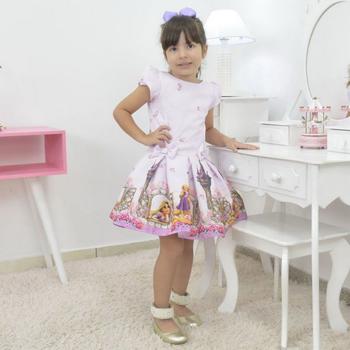 Imagem de Vestido infantil da Rapunzel enrolados