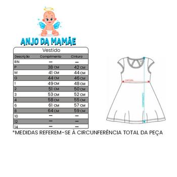 Imagem de Vestido Infantil Menina Bolsa Panda Fantoni Tam 1 ao 3