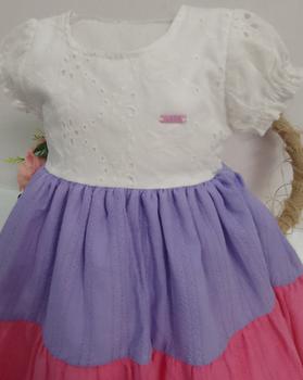 Imagem de Vestido Luxo Bebê Menina Verão Lessa Kids Enxoval Rf 8033