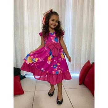 Imagem de Vestido Menina Infantil Elegante Rosa Pink Flores