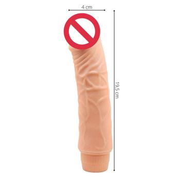 Imagem de Vibrador Dildo Prótese 19,5cm x 4cm Silicone Ponto G Texturizado Multivelocidade Baile Barbara