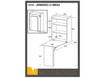 Armário com Mesa Dobrável - Multimóveis