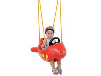 Balanço Infantil Playground Avião Vermelho - Xalingo