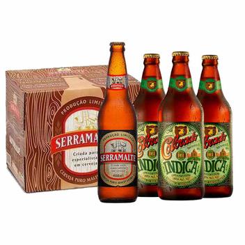 Comprando 1 caixa com 12 Serramalte 600ml, Ganhe 3 Colorado Indica 600ml - Emporio da cerveja