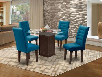 Conjunto de Mesa com 4 Cadeiras Vegas - Movale