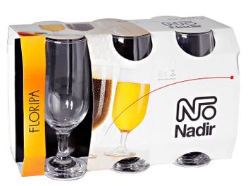 Conjunto de TaÃ§as de Vidro para Cerveja 6 PeÃ§as - 300ml Nadir Floripa 7732