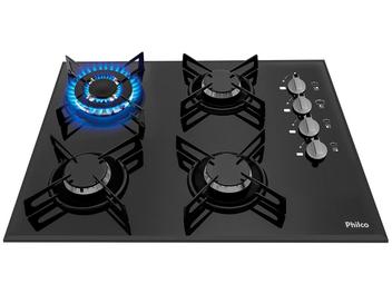 Cooktop 4 Bocas Philco Cook Chef 4 TC - à Gás GLP Tripla Chama