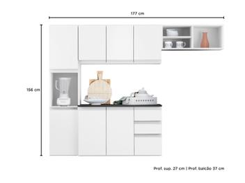 Cozinha Completa Poliman Móveis Laura - com Balcão 8 Portas 2 Gavetas