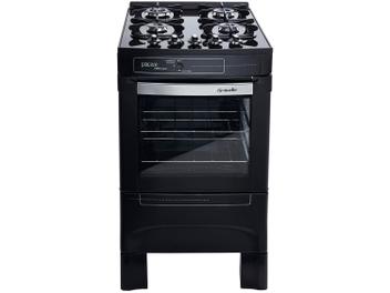 Fogão 4 Bocas Mueller Preto Acendimento Automático - Vetro Piacere - Magazine Ofertaesperta