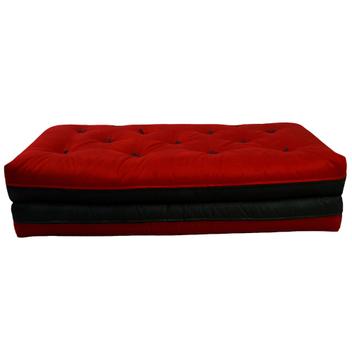 Futon JaponÃªs Casal DobrÃ¡vel Sofa Cama Vermelho/Preto - R9 design futon