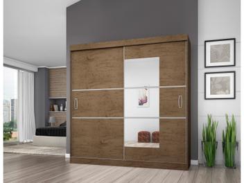 Guarda-roupa Casal 2 Portas de Correr 4 Gavetas - Araplac Atraente 2040-88 com Espelho