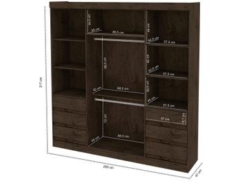 Guarda-roupa Casal 4 Portas 6 Gavetas - Araplac Atraente Sofia com Espelho