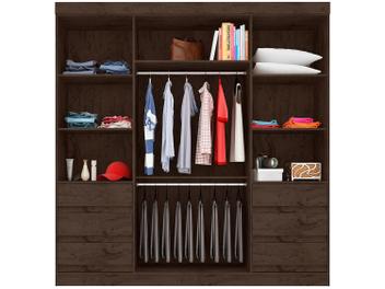 Guarda-roupa Casal 4 Portas 6 Gavetas - Araplac Atraente Sofia com Espelho