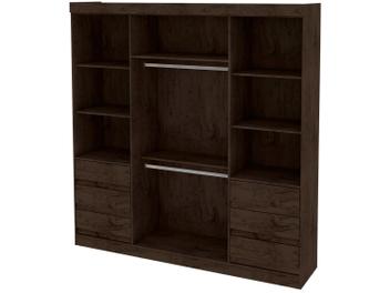 Guarda-roupa Casal 4 Portas 6 Gavetas - Araplac Atraente Sofia com Espelho