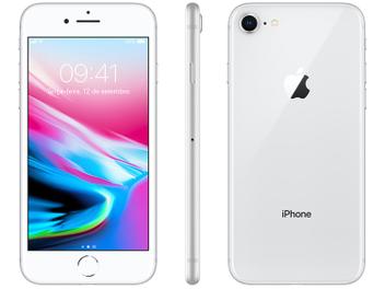 iPhone 8 Apple 64GB Prata 4G Tela 4,7” - Retina Câm. 12MP + Selfie 7MP iOS 11