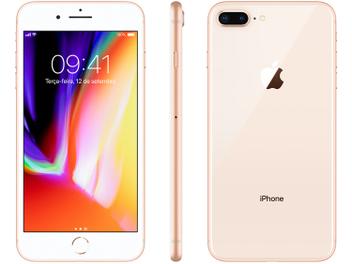iPhone 8 Plus Apple 64GB Dourado 4G - Tela 5,5â€ Retina CÃ¢mera Dupla 12MP iOS 11