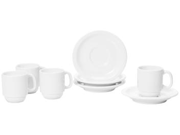 Jogo de Xícaras de Café Porcelana 4 Peças Schmidt - Basic 52910180070038102359 - Magazine Ofertaesperta