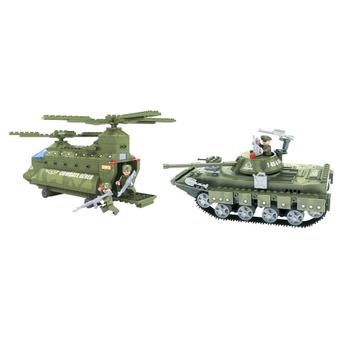 Kit 2 Brinquedos De Montar Tanque E HelicÃ³ptero ExÃ©rcito - Playcis