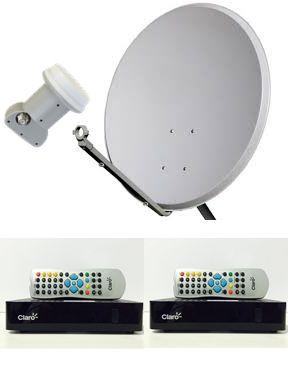 Kit Claro Tv PrÃ©-Pago Mercantil 2 Receptores Digital + Antena 60 cm lisa - Visiontec