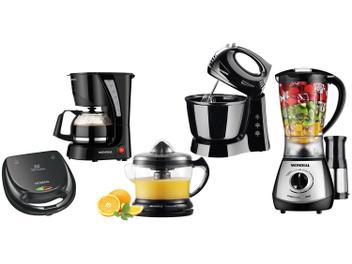 Kit Cozinha Completa KT-76 Mondial Liquidificador - Batedeira Cafeteira Sanduicheira Espremedor