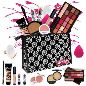 Kit de Maquiagem Completo Ruby Rose Luisance Fenzza Paleta 18 Cores Muitos brindes