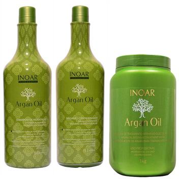 Kit Shampoo + Condicionador 1L + Máscara Argan Oil 1Kg - Inoar