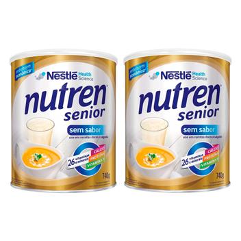 Kit Suplemento Alimentar NestlÃ© Nutren Senior Sem Sabor 740g 2 Latas