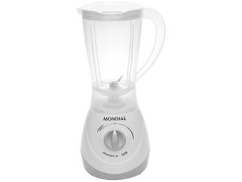 Liquidificador Mondial Cozinha NL-26 Copo 1,5L - Branco e Cinza Com Filtro 02 Velocidades 500W