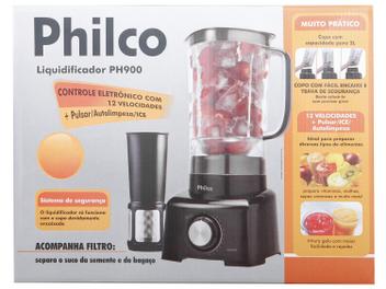 Liquidificador Philco PH900 Preto com Filtro - 12 Velocidades 1200W