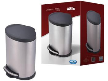 Lixeira Inox com Pedal com Tampa 12L - Mor onix