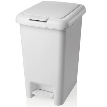 Lixo Lixeira Tampa Click E Pedal 10l Suporte Sacola PlÃ¡stica Branco - Ou