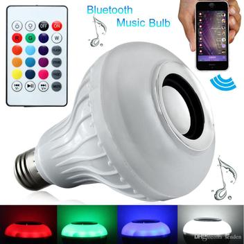 Luz Lampada colorida com controle e Bluetooth Festa e Balada - Inova