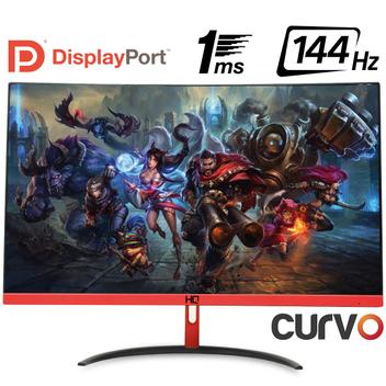 Monitor Gamer LED Curvo 24" HQ 24GHQ-GAMER 1ms 144hz Display Port PRETO - Hq-led