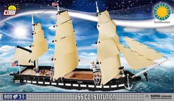 Navio de Guerra Americano Fragata USS Constitution - Blocos de Montar 800 Peças - Cobi