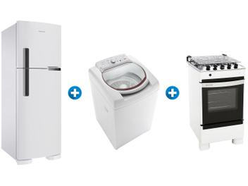 Refrigerador + Lavadora de Roupas + Fogão 4 Bocas - Brastemp 110V