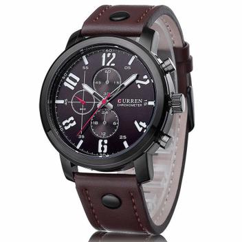 RelÃ³gio Masculino Curren Pulseira De Couro Esportivo Militar