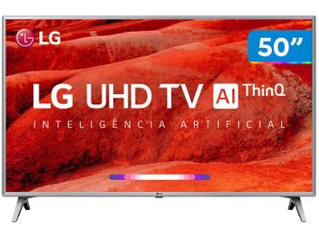 Smart TV 4K LED 50” LG 50UM7510PSB Wi-Fi HDR - Inteligência Artificial 4 HDMI 2 USB