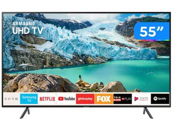 Smart TV 4K LED 55” Samsung UN55RU7100GXZD - Wi-Fi Bluetooth 3 HDMI 2 USB