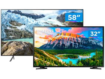 Smart TV 4K LED 58” Samsung UN58RU7100 - Wi-Fi + Smart TV HD LED 32” Samsung J4290 - Magazine Ofertaesperta