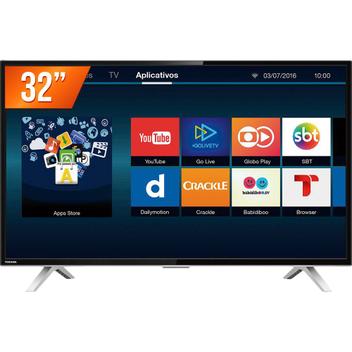 Smart TV LED Tela 32 HD Toshiba L2800 2 HDMI 1 USB Wi-Fi Integrado Conversor Digital - Semp toshiba