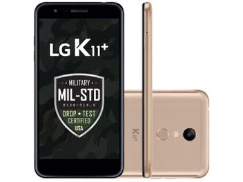 Smartphone LG K11+ 32GB Dourado 4G Octa Core - 3GB RAM Tela 5,3” Câm. 13MP + Selfie 5MP Dual Chip