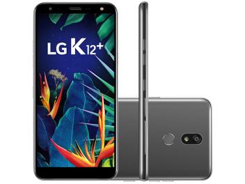 Smartphone LG K12+ 32GB Platinum 4G 3GB RAM - 5,7” Câm. 16MP Selfie 8MP Inteligência Artificial