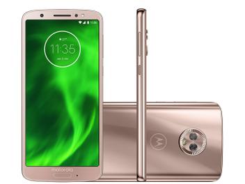 Smartphone Motorola Moto G6 64GB Ouro Rosê - Dual Chip 4G Câm. 12MP e 5MP + Selfie 8MP Flash