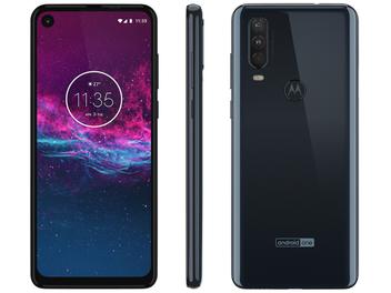 Smartphone Motorola One Action 128GB Azul 4G - 4GB RAM 6,34â CÃ¢m. Tripla + CÃ¢m. Selfie 12MP