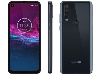 Smartphone Motorola One Action 128GB Azul 4G - 4GB RAM 6,34” Câm. Tripla + Câm. Selfie 12MP