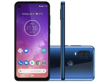 Smartphone Motorola One Vision 128GB Azul Safira - 4G 4GB RAM 6,34â€ CÃ¢m. Dupla + CÃ¢m. Selfie 25MP