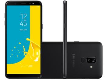 Smartphone Samsung Galaxy J8 64GB Preto 4G - 4GB RAM Tela 6â€ CÃ¢m. 16MP + 5MP + Selfie 16MP