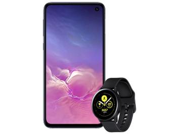 Smartphone Samsung Galaxy S10e 128GB Preto 4G - 6GB RAM + Smartwatch Samsung Galaxy Watch Active